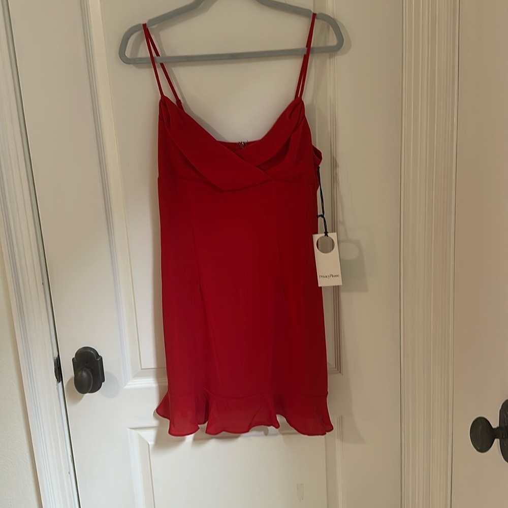 Red mini dress